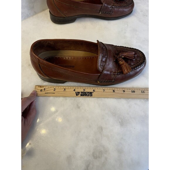 Johnston & Murphy Men’s Brown Woven Tassel Loafers Men's Size 9.5 - Picture 11 of 14